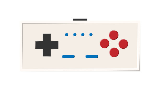 老复古复古潮人操纵杆与按钮的游戏视频主机的玩家从70年代，80年代，90年代。漂亮的白色图标。矢量图图片下载