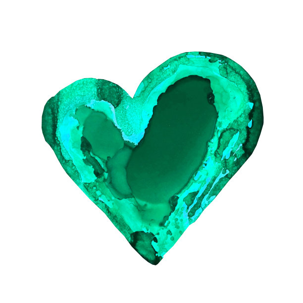 心形水彩画插图。圣瓦伦丁图片下载