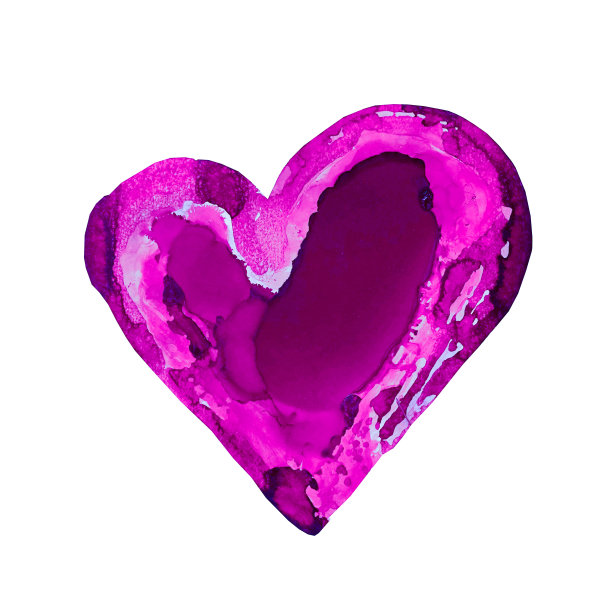 心形水彩画插图。圣瓦伦丁图片下载