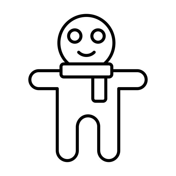 姜人图标，现代风格的圣诞和新年线图标，孤立的冬季节日符号图片下载