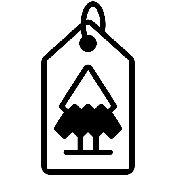 标签图标，现代风格的圣诞和新年线图标，孤立的冬季节日符号图片下载