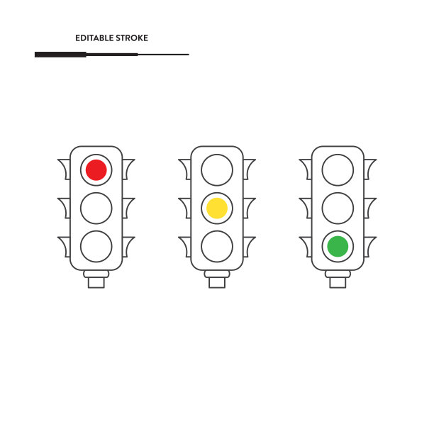 交通灯图标集矢量设计。图片下载