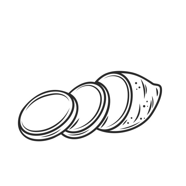 红薯切圆片轮廓图标图片下载