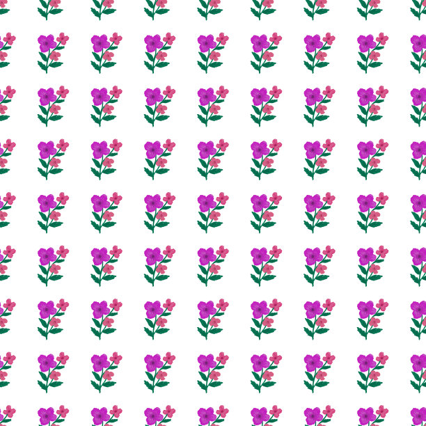 涂鸦风格化的花朵无缝的图案。装饰朴素的植物质感。创造性的花朵背景。图片下载