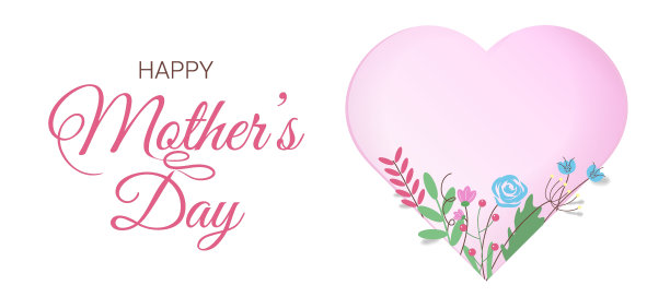有纸元素和心的母亲节卡片。矢量心形爱心符号为贺卡设计图片下载