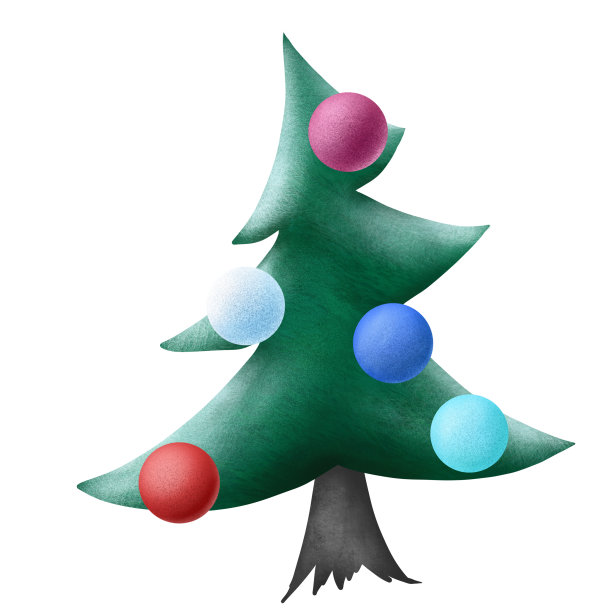 圣诞树与装饰和雪堆孤立在一个透明的背景图片下载