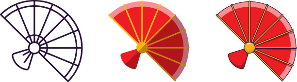 中国新年的概念。收集线，平面和卡通插画的商店，商店，网站，设计，应用程序的风扇图片下载