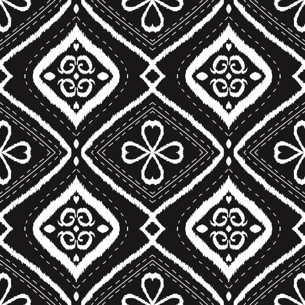 伊卡特民族抽象艺术。民间刺绣和墨西哥风格。阿兹特克几何艺术装饰印花。设计地毯，墙纸，服装，包装，面料，时装。图片下载