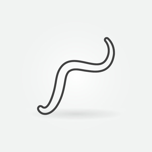 蛔虫病线性矢量概念最小图标或符号图片下载