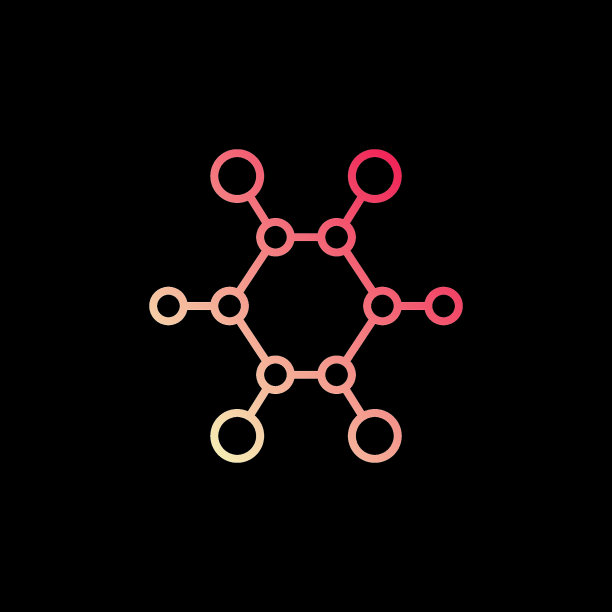 简单化学式矢量彩色线图标。化学符号图片下载
