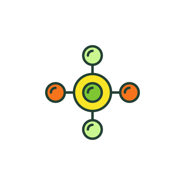 摘要化学分子矢量概念简单的彩色图标图片下载