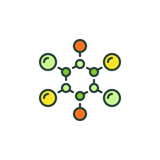 化学分子矢量科学概念彩色抽象图标图片下载