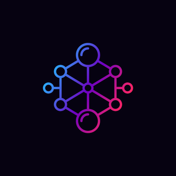 分子结构现代线条图标。矢量化学式符号图片下载