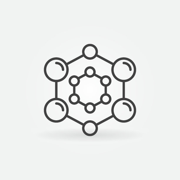 向量化学分子公式概念抽象细线图标图片下载