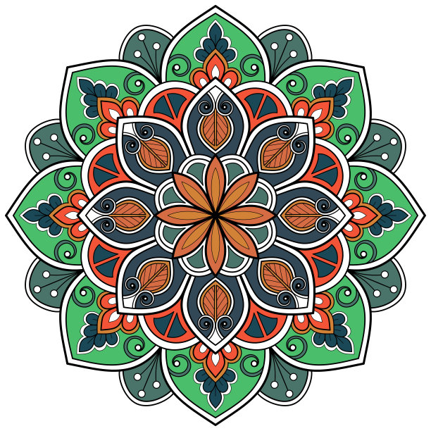 曼荼罗图案用于涂色书。艺术墙纸设计图片下载