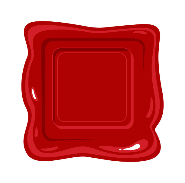 方形上蜡密封手绘插图图片下载