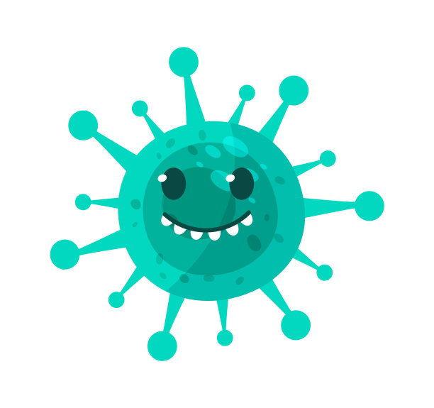 卡通细菌或细菌有趣的人物。矢量图图片下载