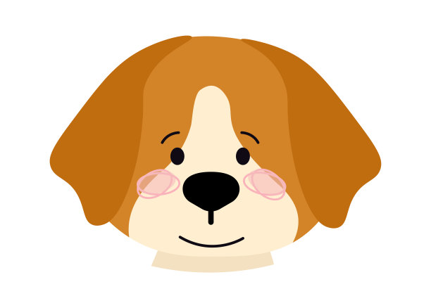 幼稚的狗，卡通可爱的动物。矢量图图片下载