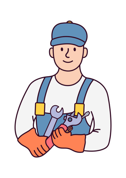 汽车机械师的角色。矢量图图片下载