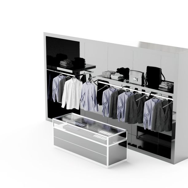 一个白色背景下的壁橱的3d渲染图片下载