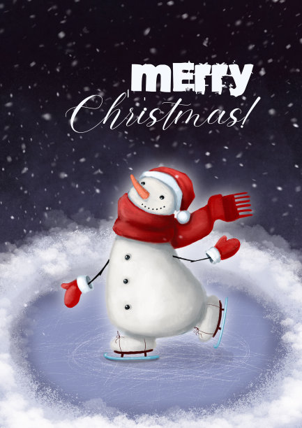 雪人圣诞卡图片下载