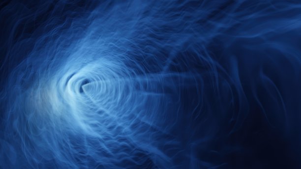 空间隧道进入超空间，穿越时空。宇宙飞船的超跳。三维渲染图片下载