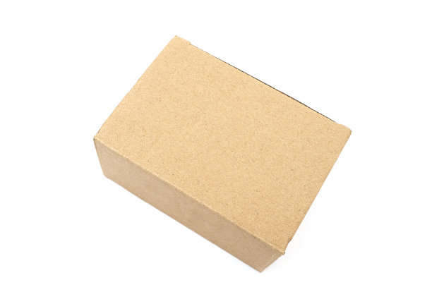 纸板箱与空白表面隔离在白色，顶视图图片下载