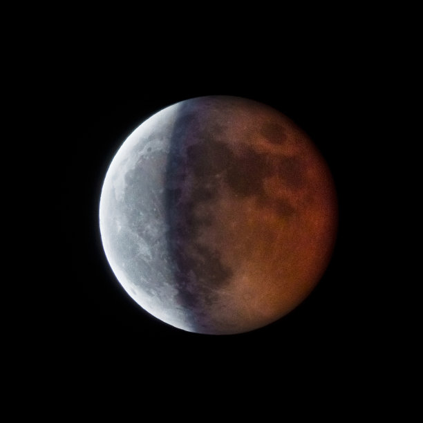 由HDR拍摄的月食和绿松石条纹图片下载