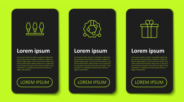 设置线圣诞彩灯花环和礼品盒图片下载