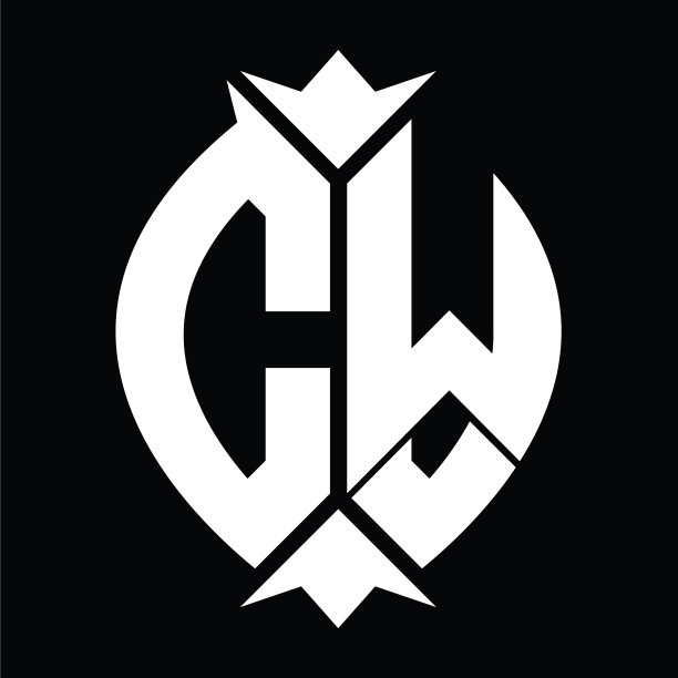Cw标志字母组合盾叶设计模板图片下载