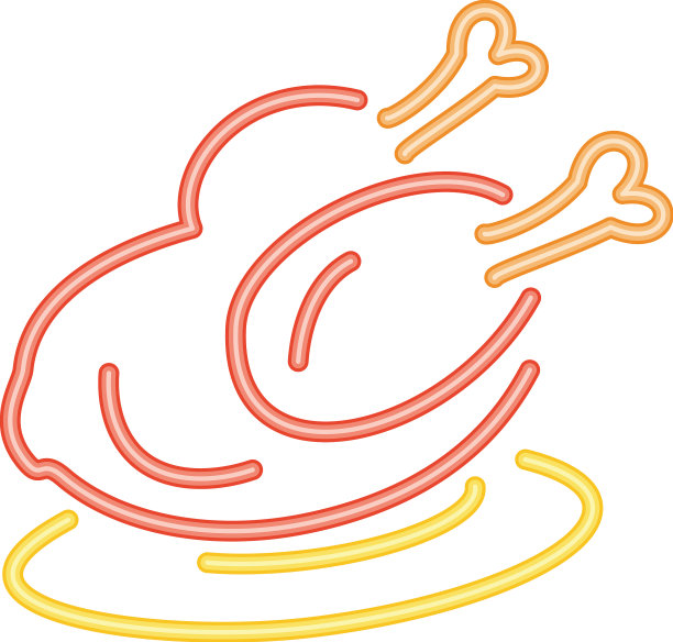 烤鸡霓虹美食图片下载