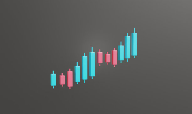 白色背景的股票价格烛台。图表，分析，交易，市场，投资，利润。价格图表上升了。趋势是上升的。白色背景上孤立的烛台。3 d渲染。图片下载