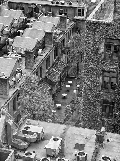 芝加哥的街道和隐蔽的地方。黑与白图片下载