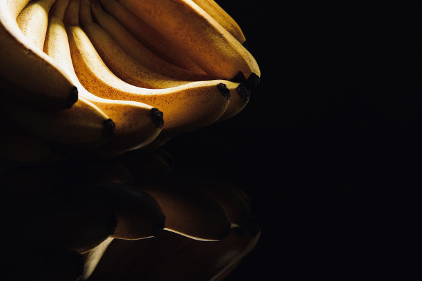 一把香蕉，部分特写库存照片图片下载