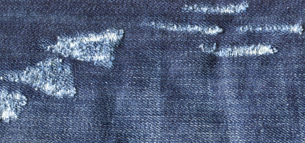 牛仔裤面料质感。高质量的库存照片。织物纤维的连接。图片下载