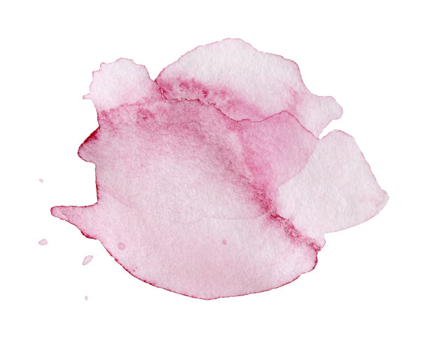 抽象水彩粉红花。背景:文字的精致元素或背景一个漂亮的斑点或污点。手绘水彩画插图孤立的白色。图片下载