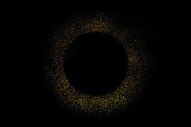 深色的质地，带有圆形的金色点缀。背景与金色闪光为框架，复制空间，并覆盖照片效果。花哨，豪华，主题背景。图片下载