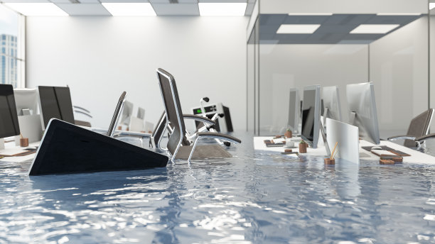 被水淹没的办公室内部图片下载
