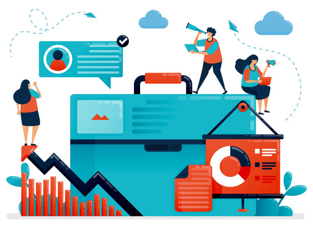 横幅业务插图计划演示。增加业务增长的策略。寻找商业上的点子。平面卡通人物登陆页面，网站，手机，传单，海报图片下载