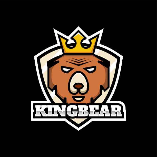 矢量插图国王熊电子竞技和体育风格。图片下载