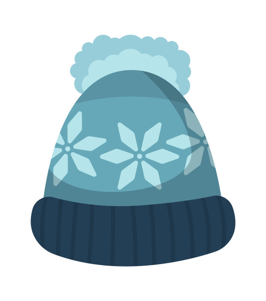 冬季帽子与雪花插画图片下载