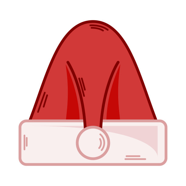 卡通红色圣诞老人帽子插图。EPS 10矢量图片下载