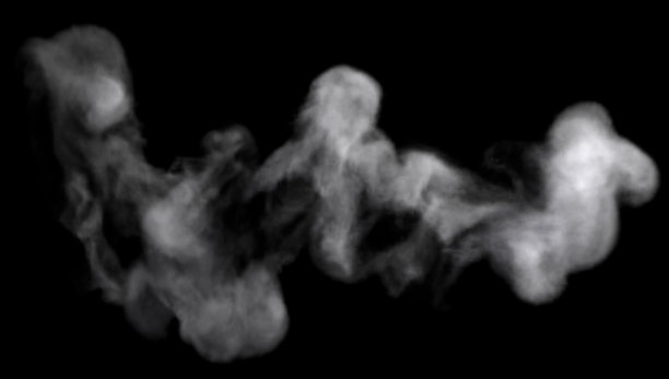 水平白烟在黑色背景图片下载