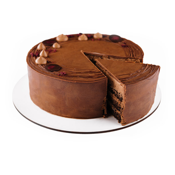 巧克力咖啡蛋糕放在白色盘子里图片下载