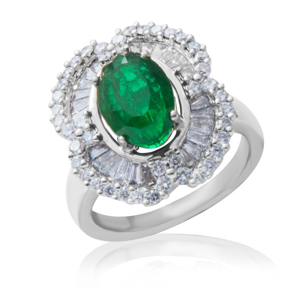 钻石祖母绿戒指图片下载