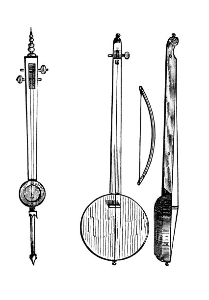 有一根或两根弦的古代阿拉伯小提琴图片下载