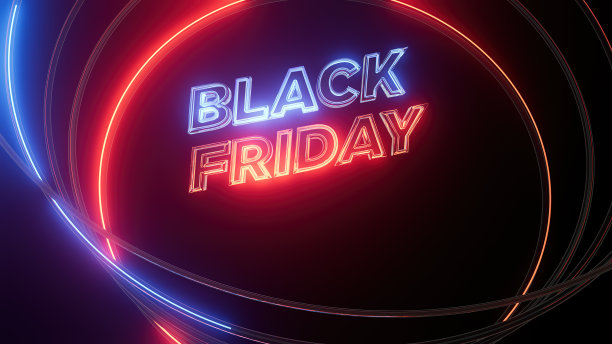 黑色星期五销售霓虹文字图片下载