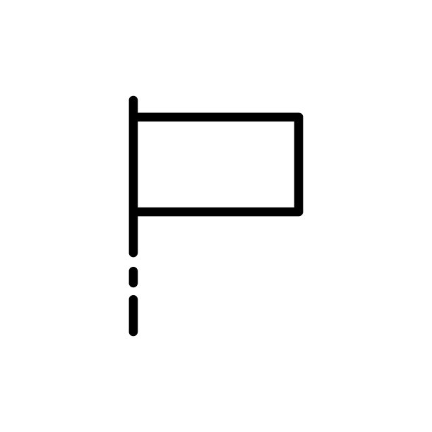 旗线图标。不同的标志图标设置。矢量插图。飘扬的旗帜和横幅。实现，顶端，目标，抱负，。色彩的概念。白色背景上的矢量黑线图标图片下载