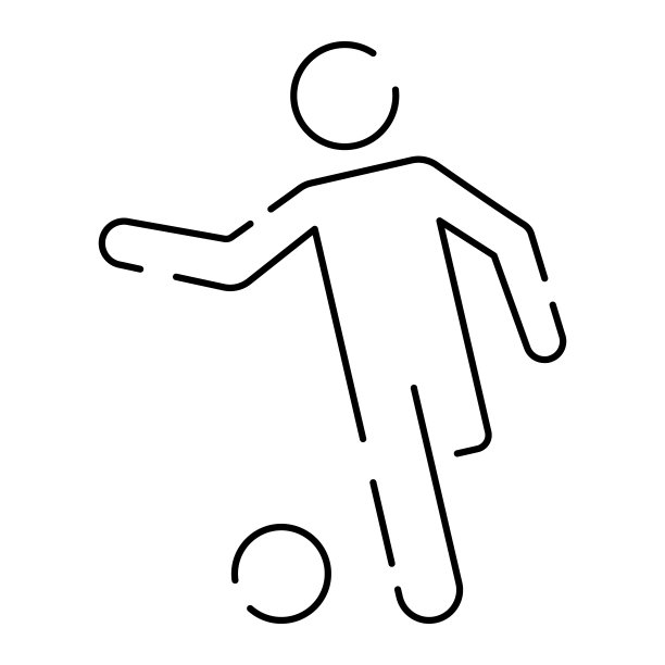 足球或足球线图标。锦标赛和锦标赛。矢量线足球运动员或足球运动员的图标图片下载