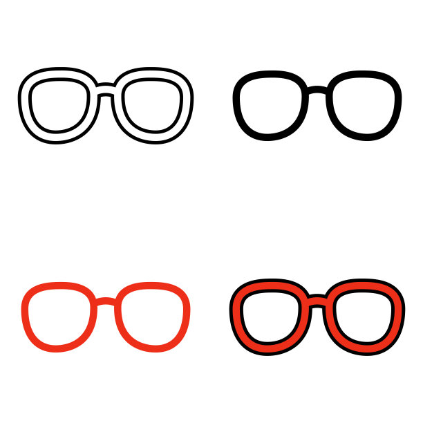 套眼镜在平面风格孤立图片下载